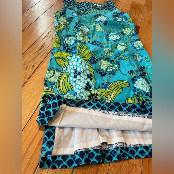 LILLY PULITZER Stephanie Koi Fish Print Sleeveless Sheath Dress Womens Sz 4 READ - Picture 4 of 14
